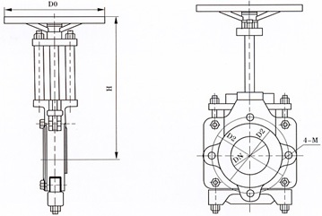 ZT9928手動漿料閘閥結(jié)構(gòu)示意圖 ZT9928手動漿料閘閥結(jié)構(gòu)示意圖