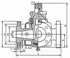 三通保溫旋塞閥結(jié)構(gòu)示意圖 三通保溫旋塞閥結(jié)構(gòu)示意圖
