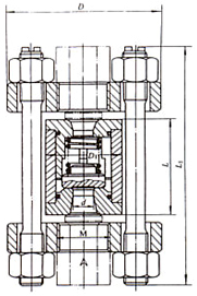 H72型對(duì)夾立式止回閥結(jié)構(gòu)示意圖 H72型對(duì)夾立式止回閥結(jié)構(gòu)示意圖