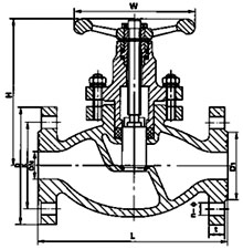 金屬密封柱塞式閘閥結(jié)構(gòu)示意圖 金屬密封柱塞式閘閥結(jié)構(gòu)示意圖