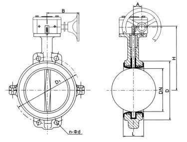 D371(半襯)、D371Fs(全襯)蝸輪對夾襯氟塑料蝶閥