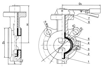 AD71(半襯)、AD71Fs(全襯)美標對夾襯氟塑料蝶閥
