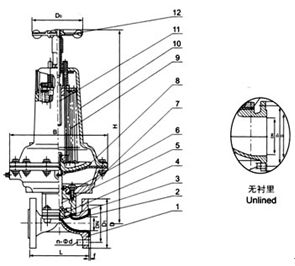 EG6B41W(無襯里)、EG6B41J(襯膠) 氣動隔膜閥(常閉型)